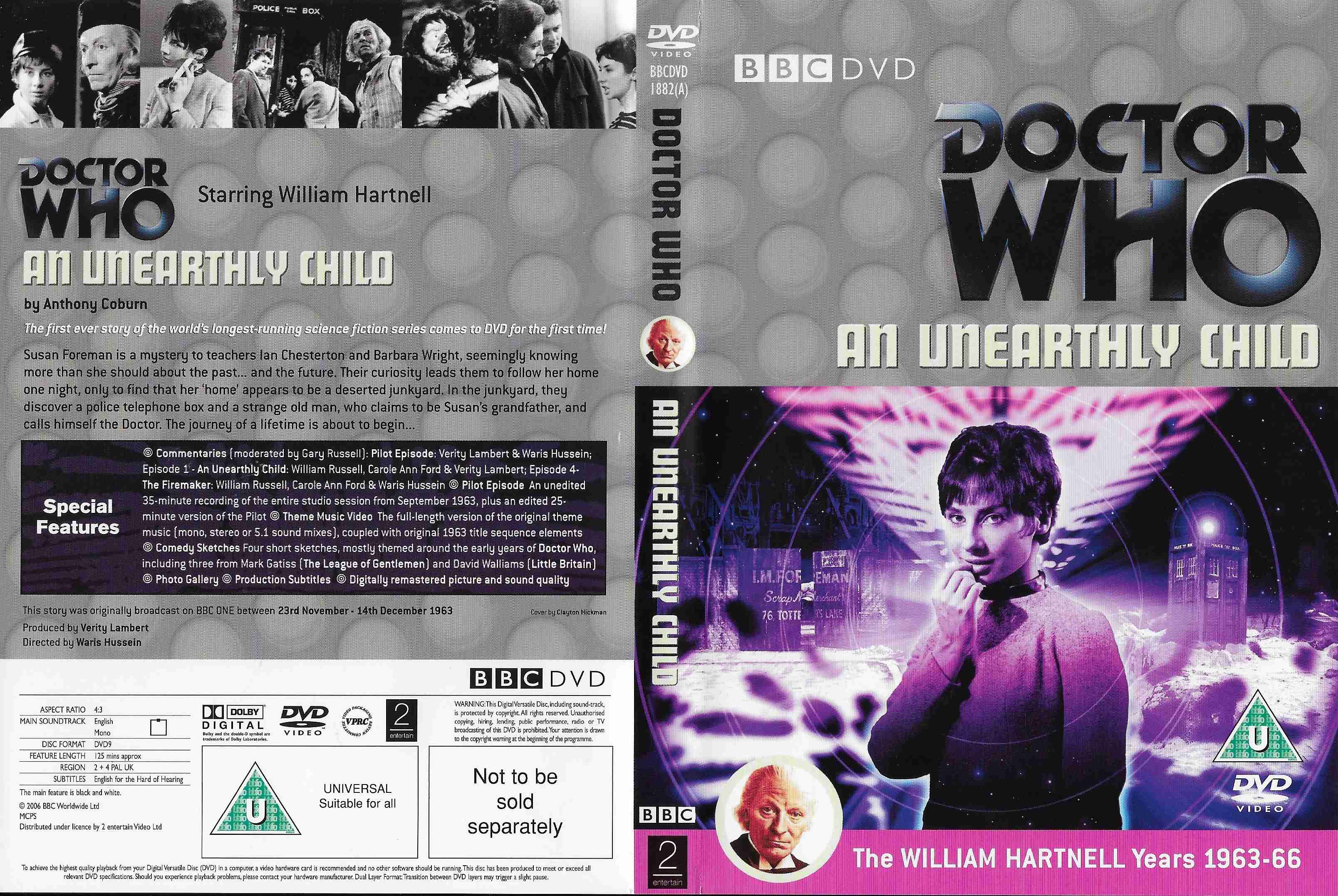 Picture of BBCDVD 1882A Doctor Who - An unearthly child by artist Anthony Coburn from the BBC records and Tapes library